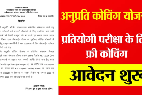 Rajasthan CM Anuprati Coaching Yojana 2025
